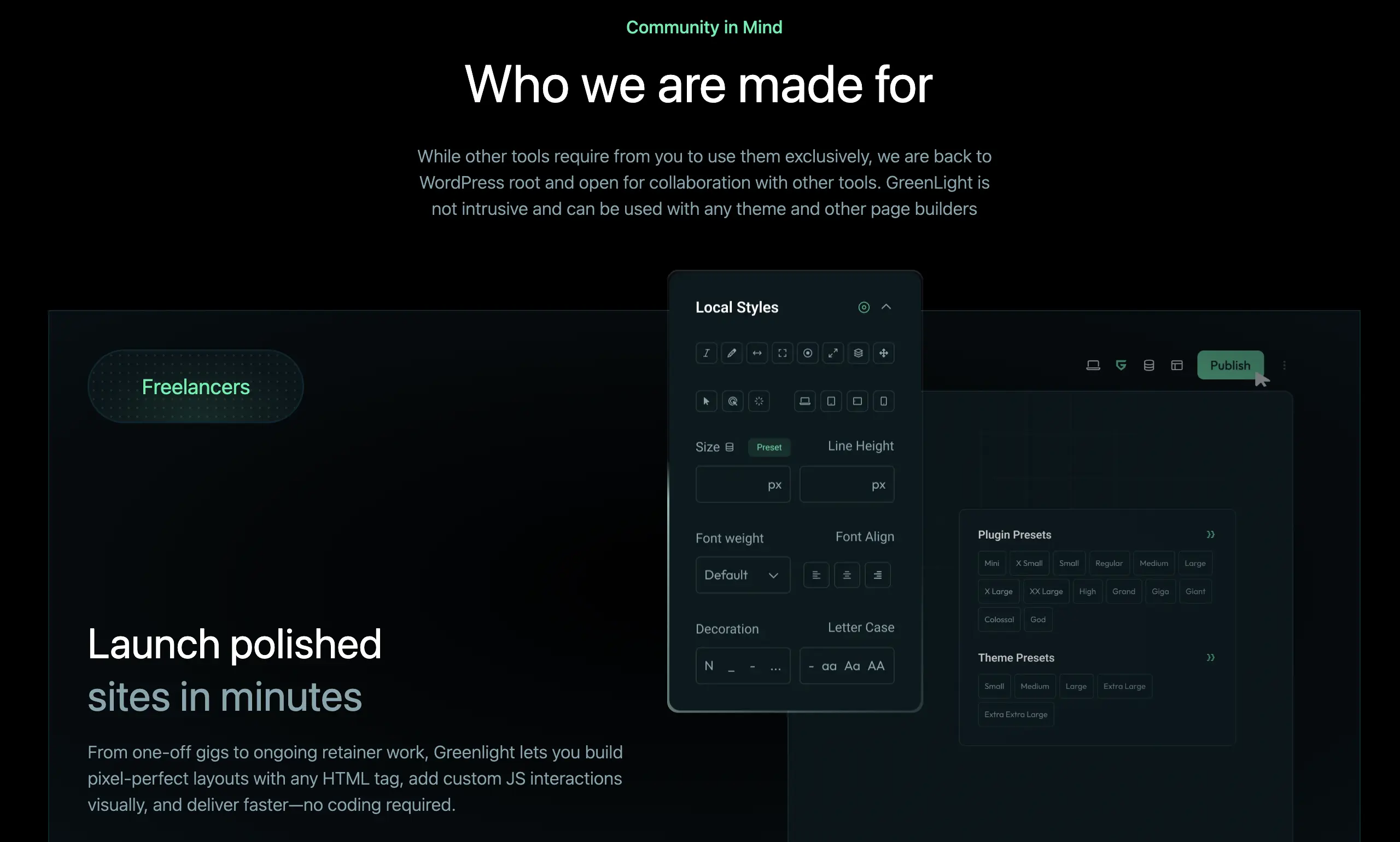 Who we are section GreenLight