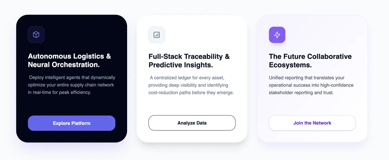 Simple 3 cards section
