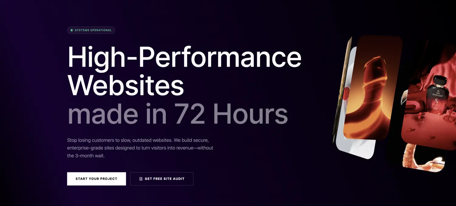 Hero Section with 3d gallery loop