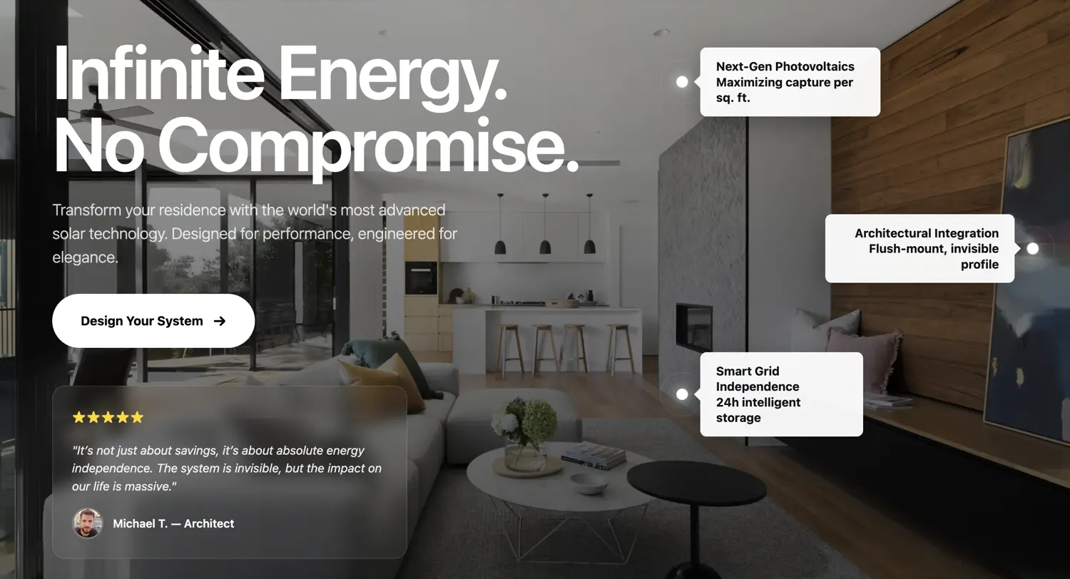 Hero section with pulsing hot spots