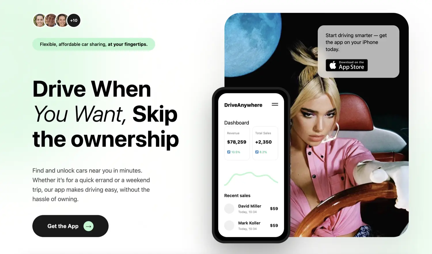 Hero Section for App download